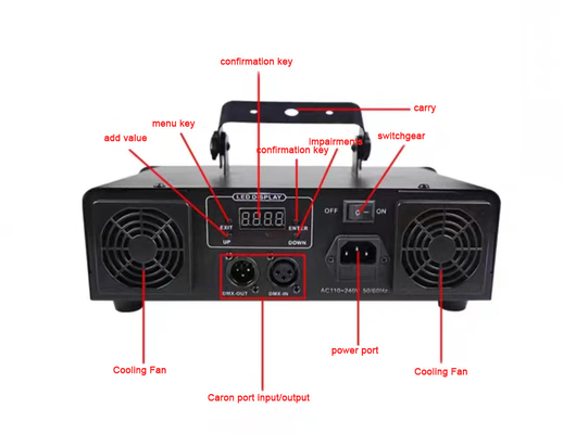 DMX 3d tubo vertical Animación láser a todo color para realizar 4W LED 80 Rohs 50000