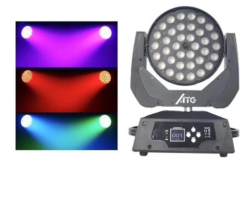 80 Ra Índice de representación de color Iluminación de escenario 36x10W RGBW 4 en 1 Zoom Wash Luz de cabeza móvil