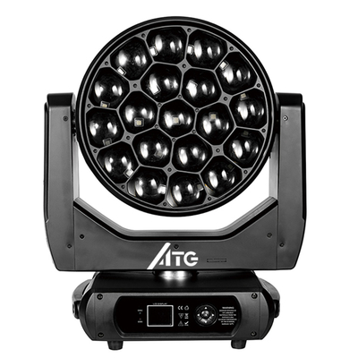DMX512 iluminación de escenario DJ Equipo de iluminación 19*20W Bee Eye Zoom Lámparas de cabeza móviles para escenario de eventos discoteca de bodas